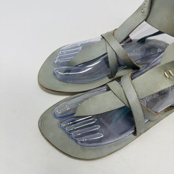 Free People Lace-Up Gray Gladiator Sandals Size 36 (US 6) | Boho Festival Style - Picture 2 of 13